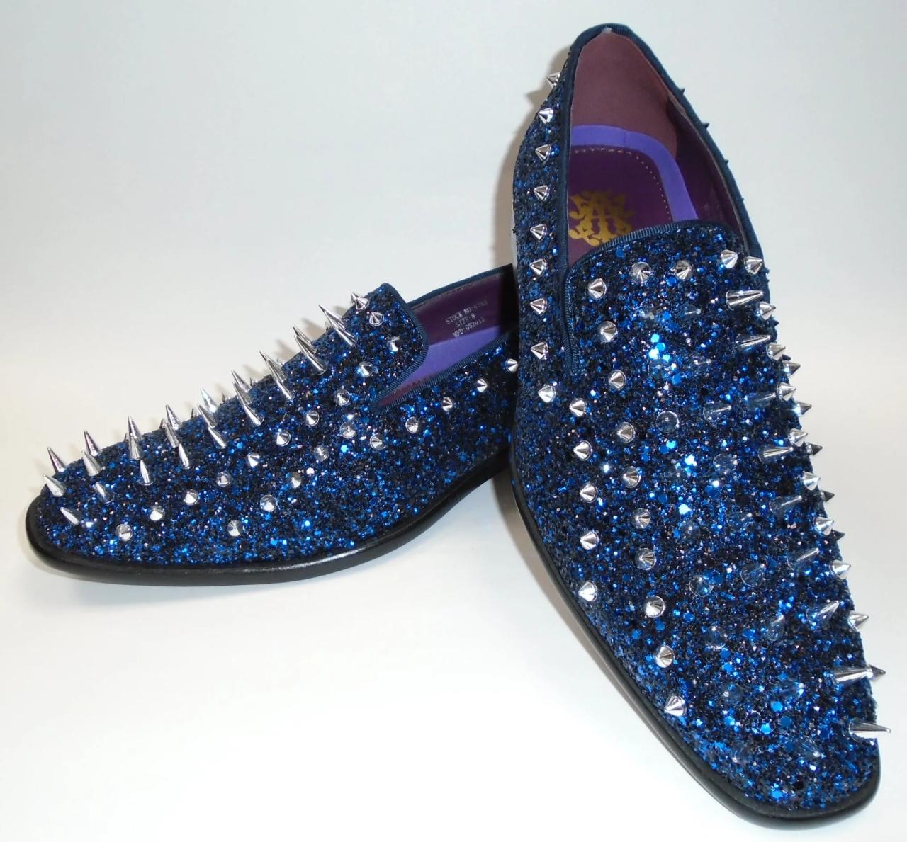 Mens royal blue and black dress shoes