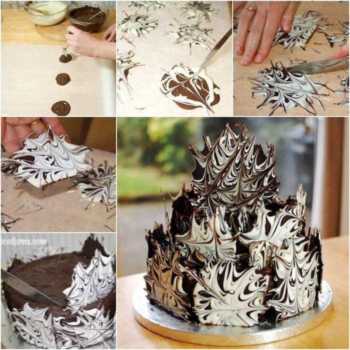 How to make marble chocolate decoration