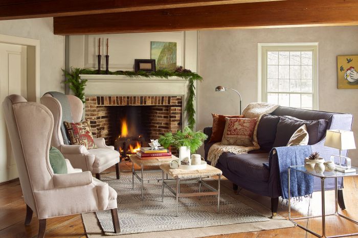 How to decorate living room with corner fireplace