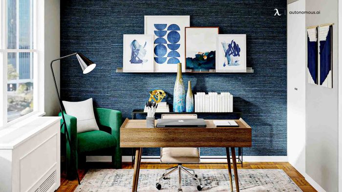 How to decorate cinder block walls office