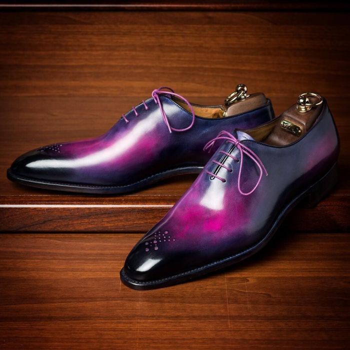 Purple men dress shoes