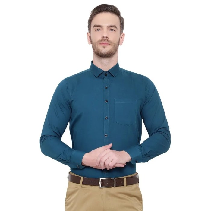 Teal mens dress shirt